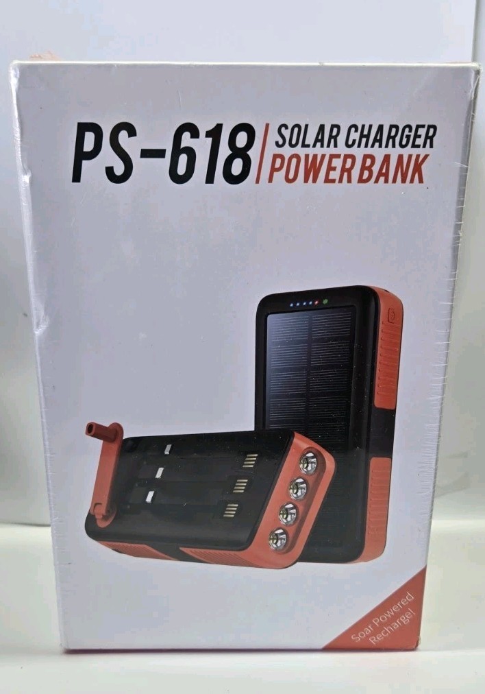 Solar Charger Power Bank 63200mAh, Dual Inputs, Hand Crank ~NEW~