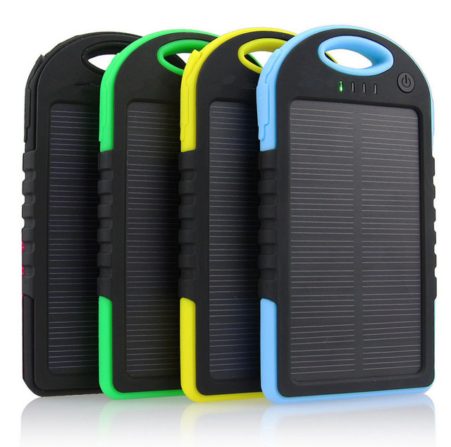 5000mAh Dual USB Waterproof Solar Power Bank Battery Charger for Cell Phone