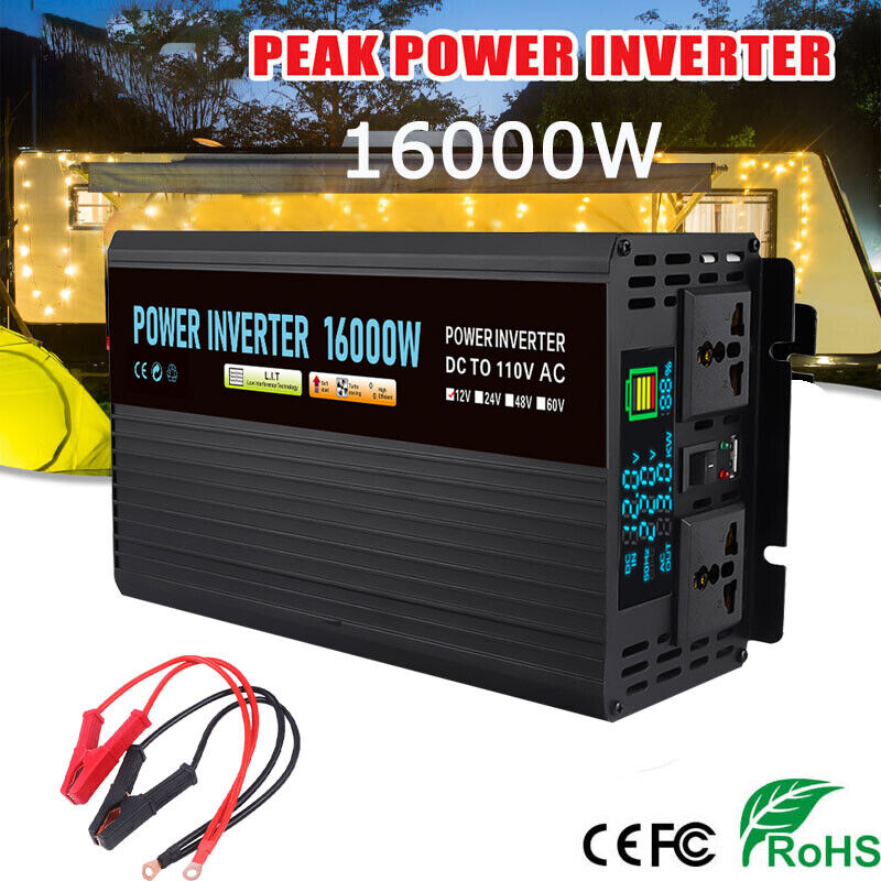 400W Solar Panel Kit 16000W Power Inverter Generator 100A Home 110V Grid System