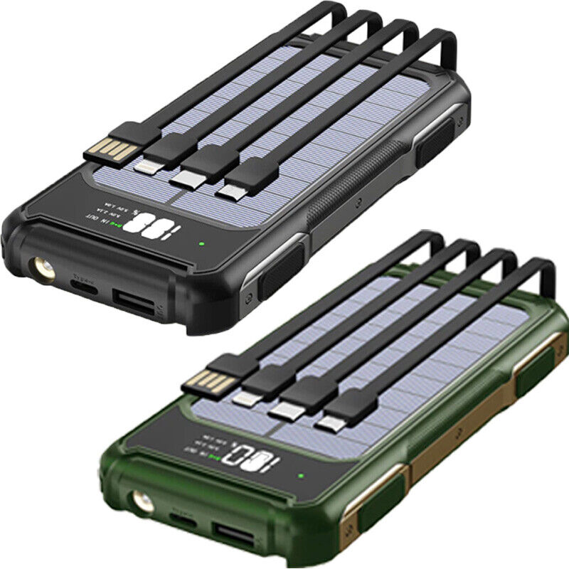 2023 Super 1000000mAh 4 USB Portable Charger Solar Power Bank LED For Cell Phone