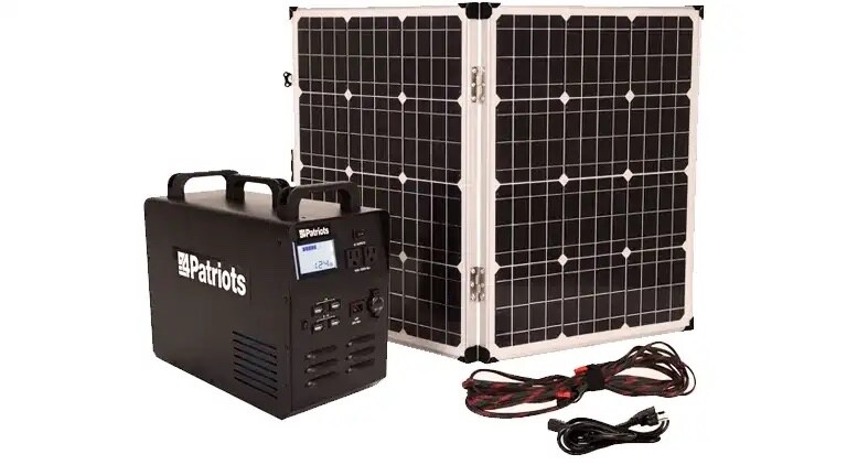 4Patriots Solar Generator 1800W 12V w/Solar Panel 100W, Portable & Foldable