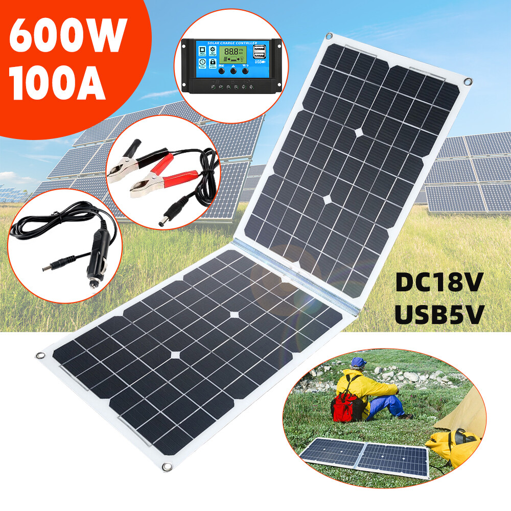 600 Watts Solar Panel Kit 100A 12V Battery Charger with Controller Caravan Boat