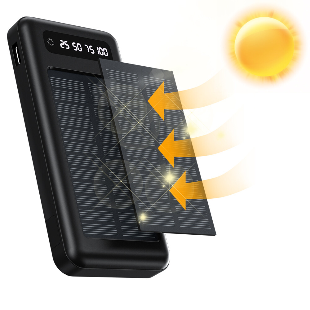 2025 Super 10000000mAh USB Portable Charger Solar Power Bank for Cell Phone