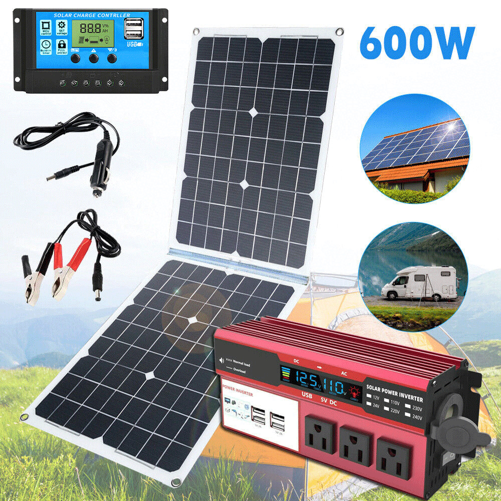 6000W Solar Panel Kit Power Inverter Solar Generator Home Off-Grid Solar System