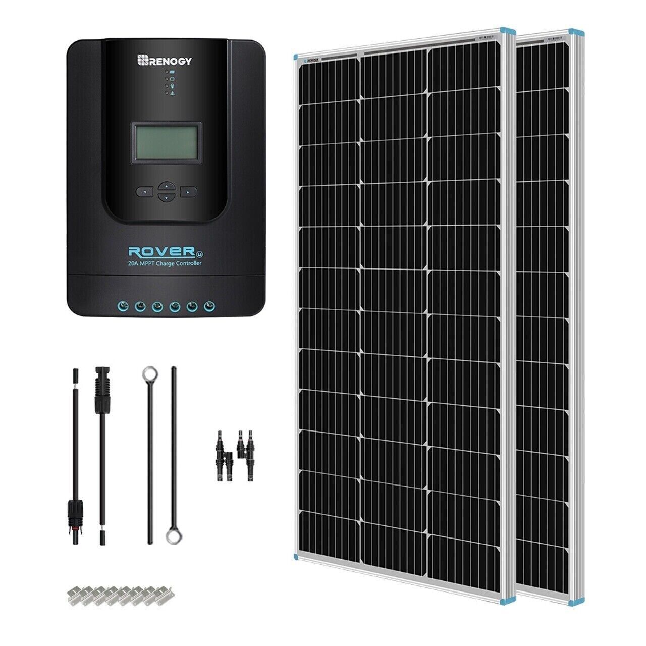 Renogy 200W 12V Mono Solar Panel Starter Kit w/ 20A MPPT Charge Controller