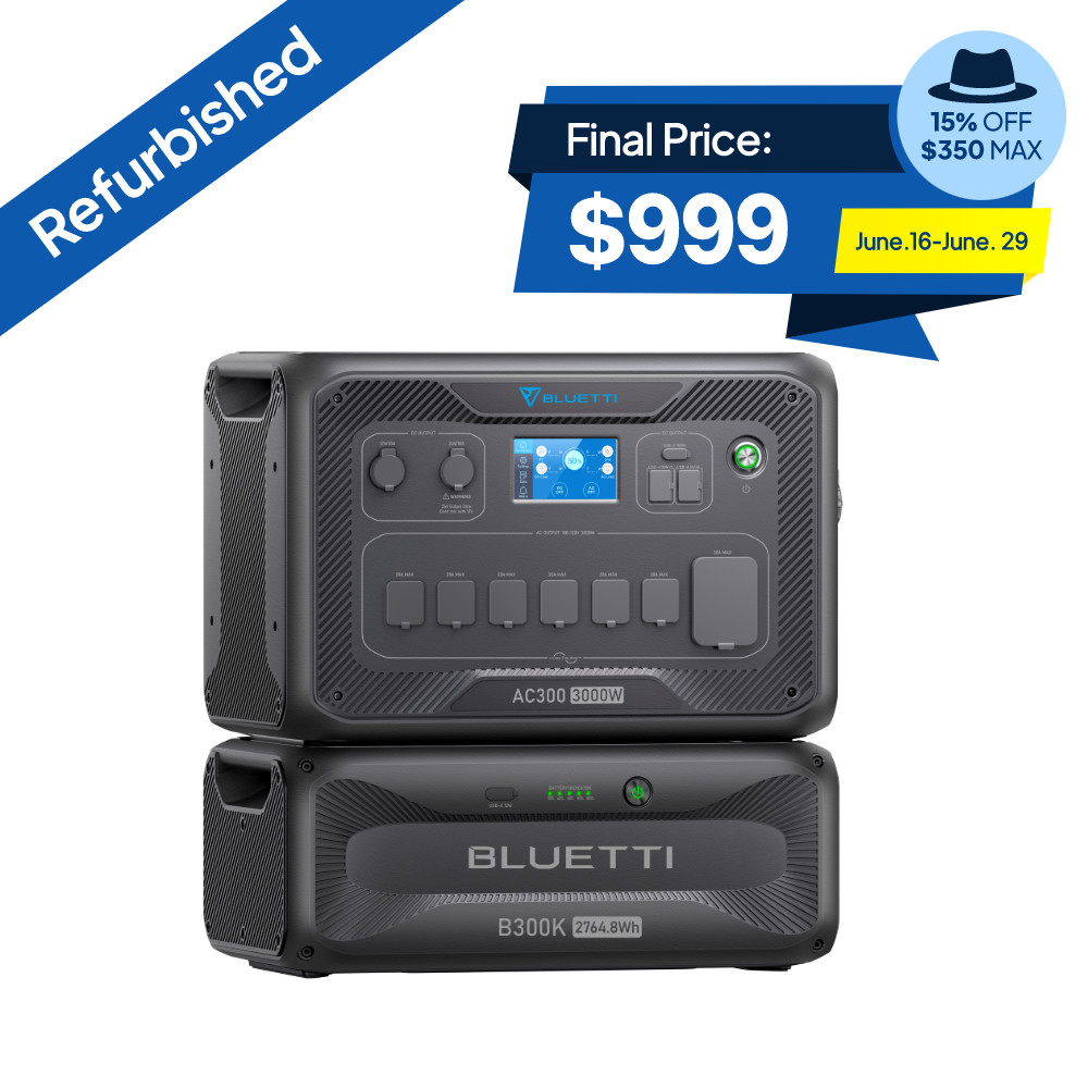 BLUETTI AC300+B300K 3000W 2764.8Wh Power Station Power Supply Off-grid Back-up