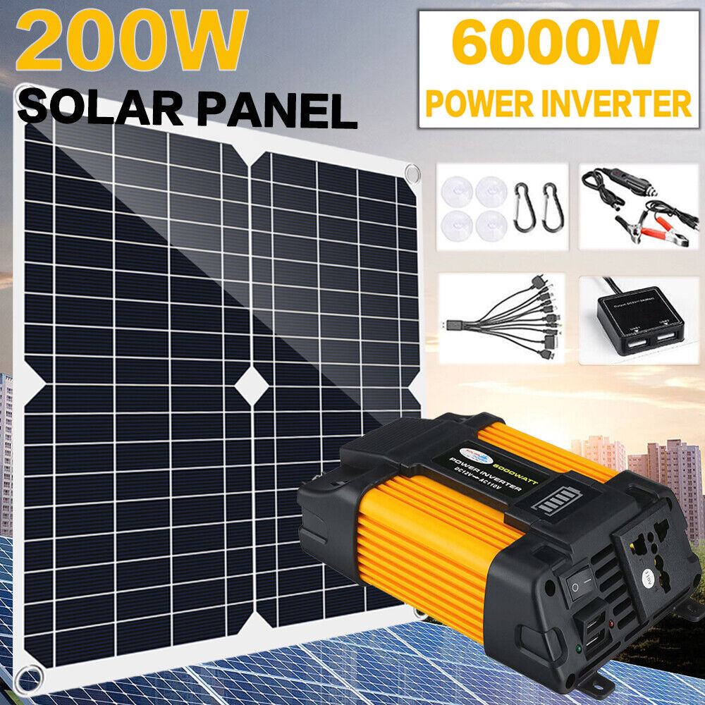 6000W Inverter Solar Panel Kit Power Generator 100A Controller Home Grid System