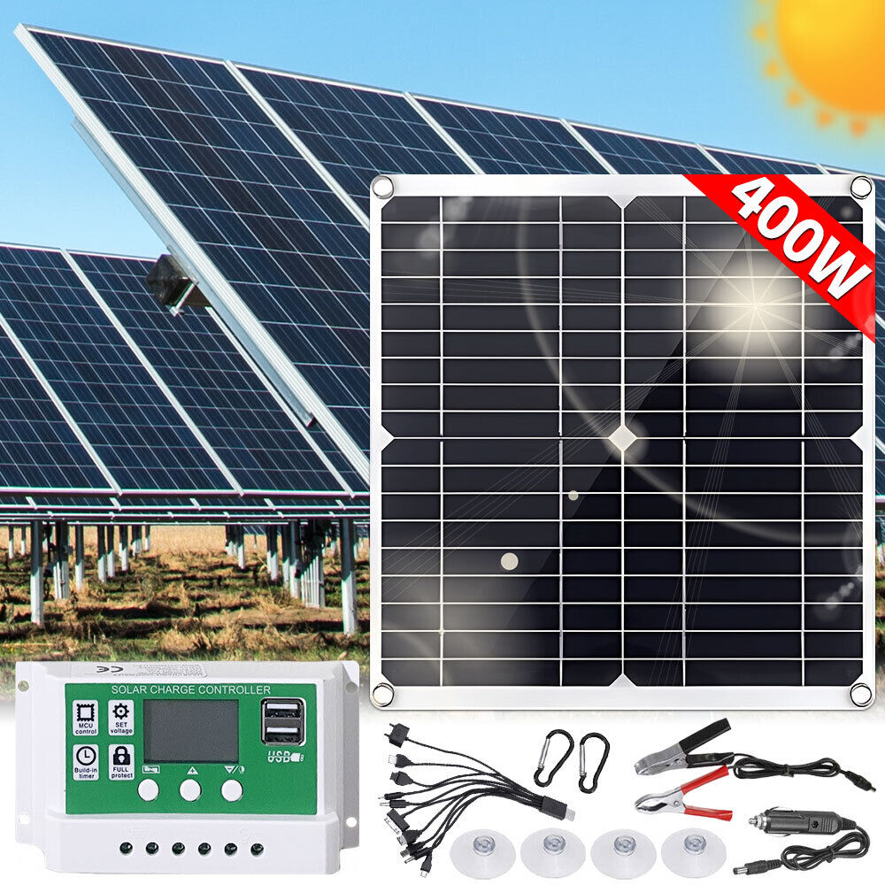 400 Watts Solar Panel Kit 100A 12V Battery Charger with Controller Caravan Boat