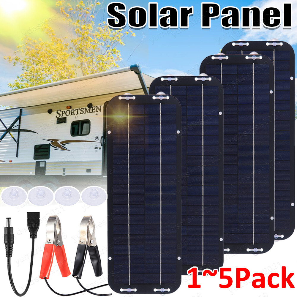 30W Solar Panel 12V Trickle Charger Battery Charger Kit Maintainer Boat Car RV