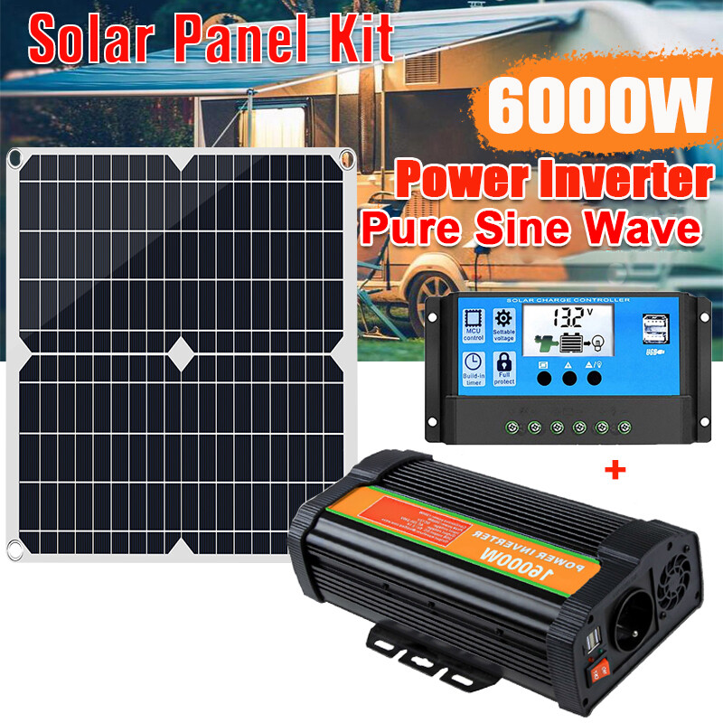16000W Complete Solar Panel Kit Solar Power Generator 100A Home 110V Grid System