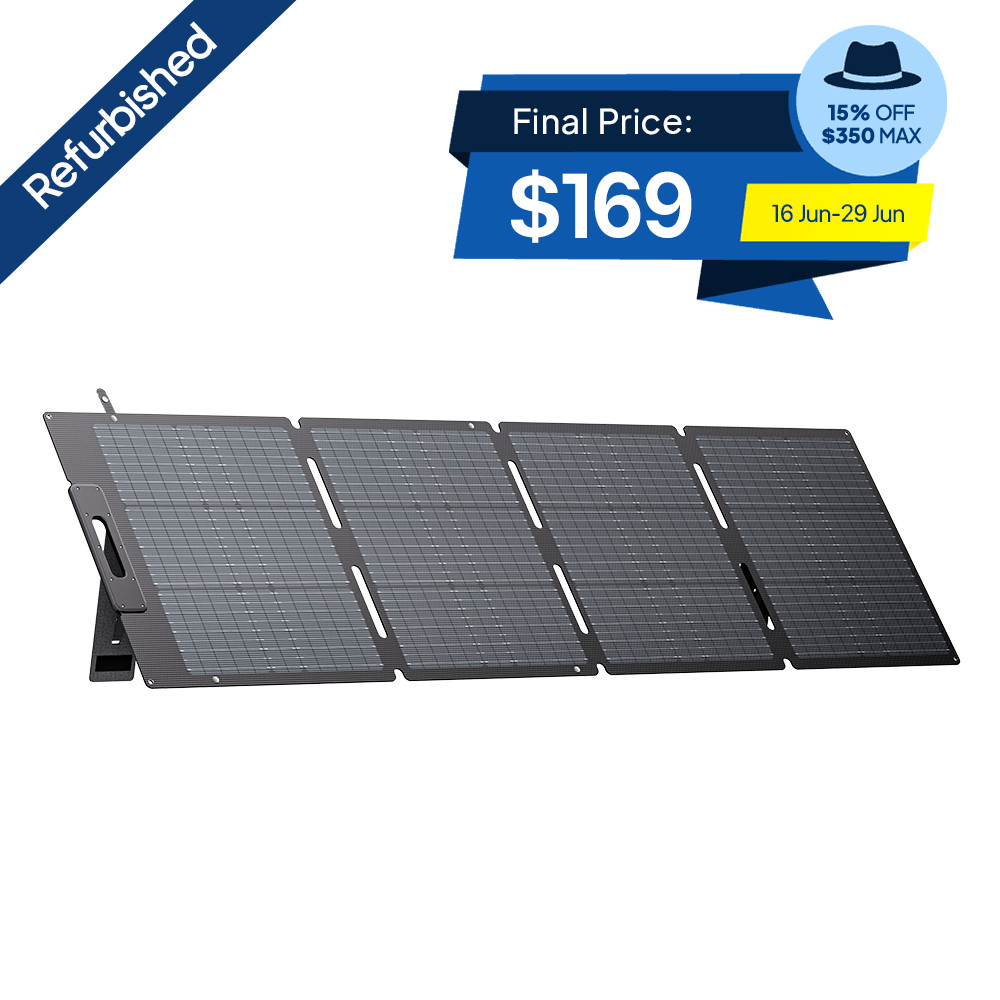 BLUETTI 200W 26V Portable Solar Panel for Power Stations Monocrystalline