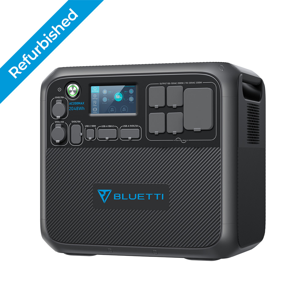 BLUETTI AC200MAX 2200W 2048Wh Expandable Power Station Solar Generator For Trip