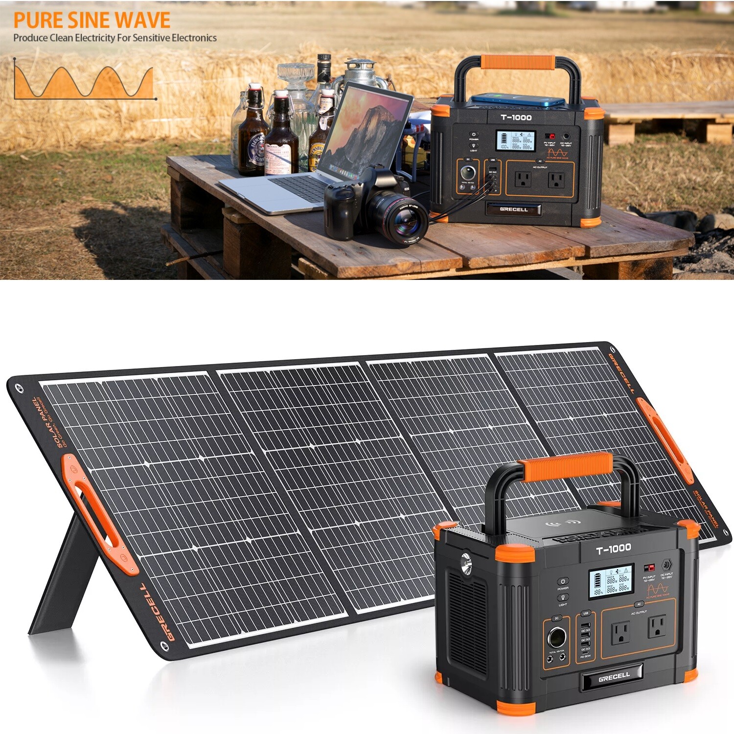 Peak 2000W Power Station Portable Generator Battery / 200W Solar Panel Kit