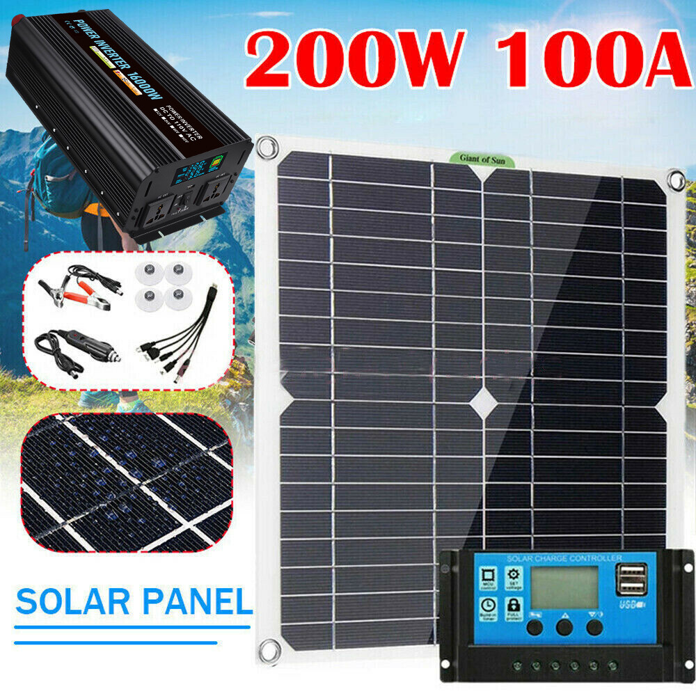 16000W Complete Solar Panel Kit Solar Power Generator 100A 110V Off Grid System