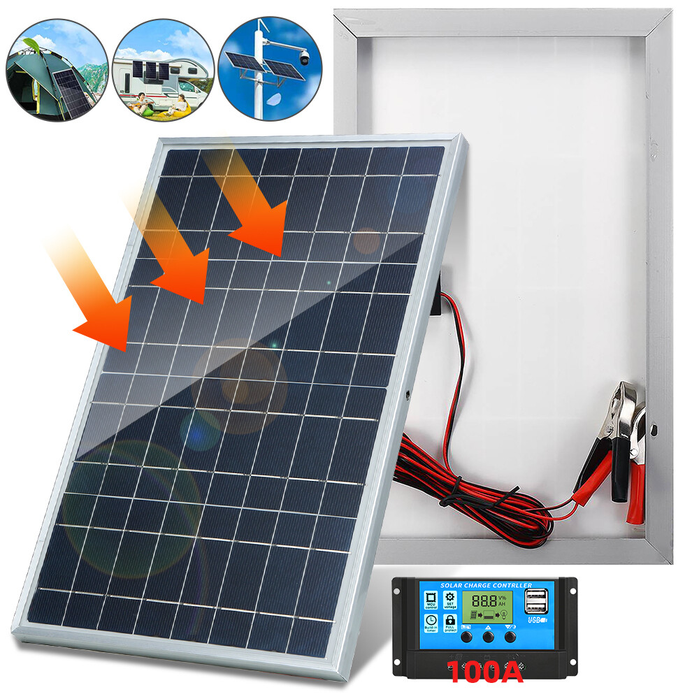 Trickle 30W Solar Panel 12V Charger Battery Charger Kit Maintainer Boat Car RV