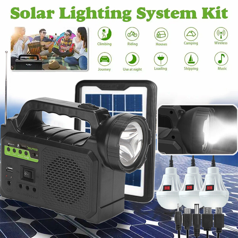 Portable Solar Generator Panel Power Bank Station Outlet Camping Emergency USB