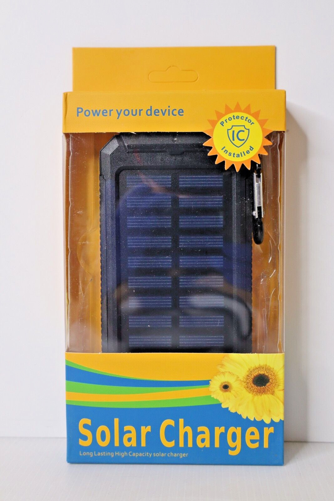 Solar Portable Phone USB Charger Solar Power Bank with Flashlight – Brand New