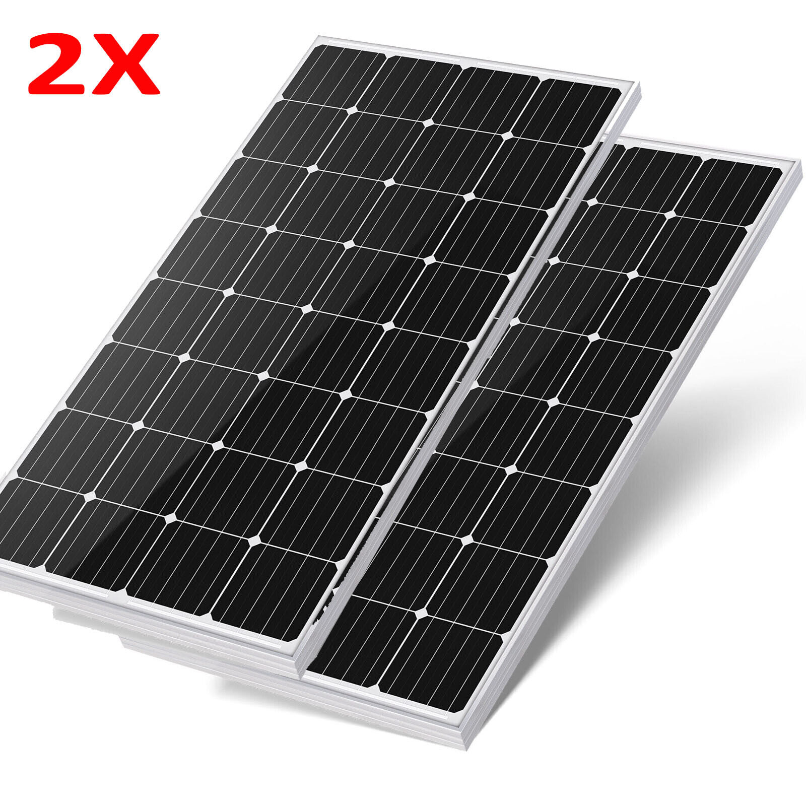 Real100W 200W Watt Monocrystalline Solar Panel PV 12V Mono Generator Camping RV