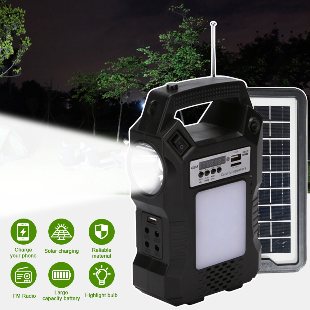 Solar Generator Kits Power Station Emergency Output Power Backup W/ Flashlight
