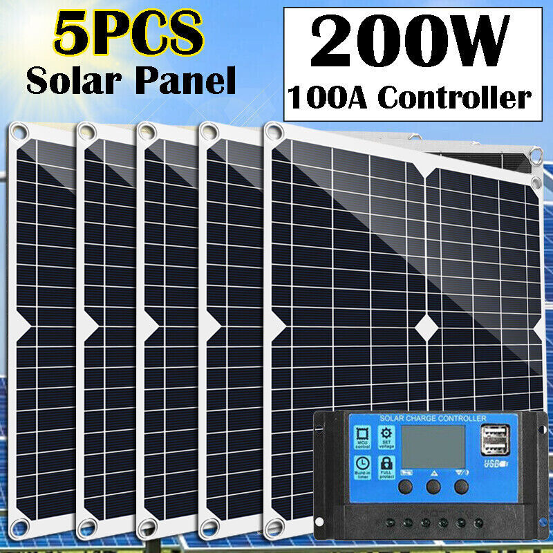 1000 Watts Solar Panel Kit 100A 12V Battery Charger with Controller Caravan Boat