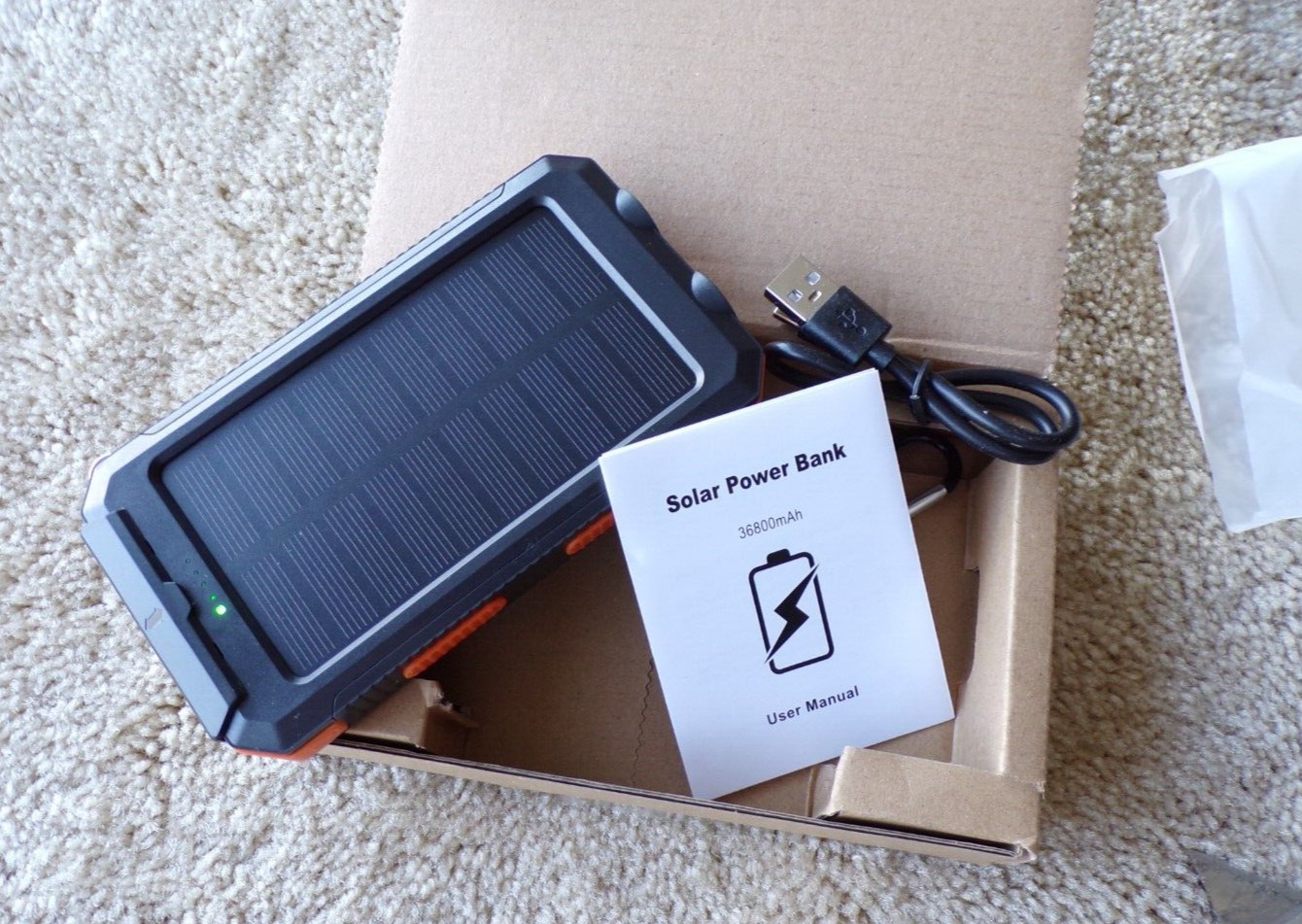 USB Portable Charger Solar Power Bank for Cell Phone and Other; b7