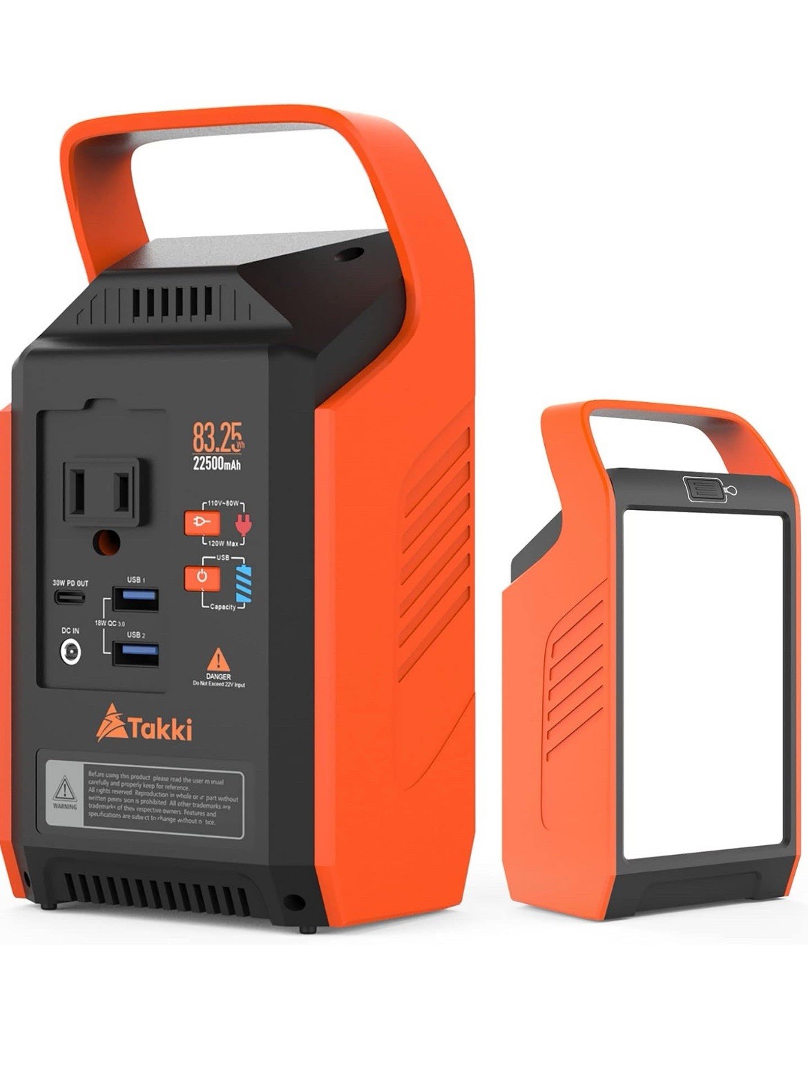 Takki Portable Power Station 83Wh,Camping Solar Generator Power Bank with 110V/8