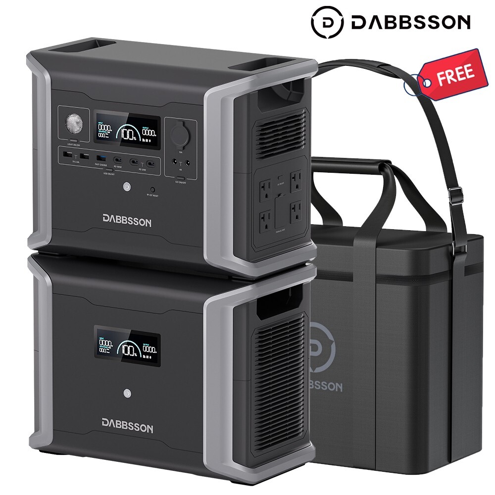 Dabbsson 3030Wh Power Station Solar Generator Power-Boost 1600W for Home Backup