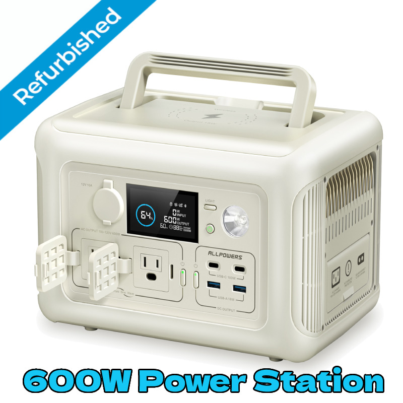 ALLPOWERS 600W LiFePO4 Portable Power Station Solar Backup Generator Refurbished