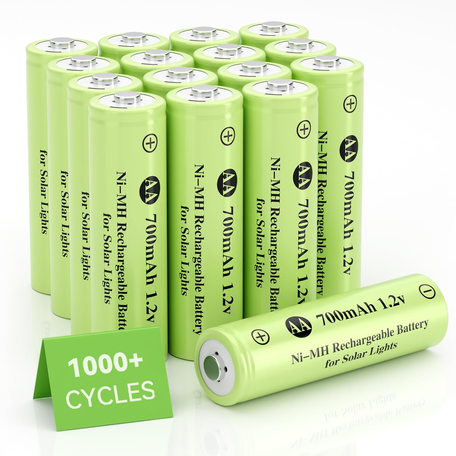 16 Pack Rechargeable AA Solar Batteries Ni-Mh 1.2v 700mAh Pre-Charged Double …