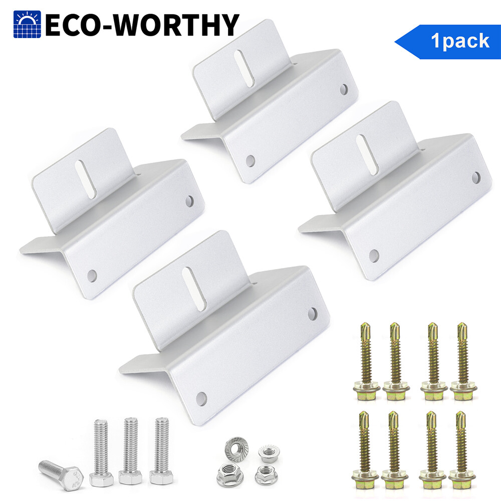 ECO-WORTHY Solar Panel Z Bracket Mount Mounting ALUMINIUM For RV BOAT FLAT ROOF