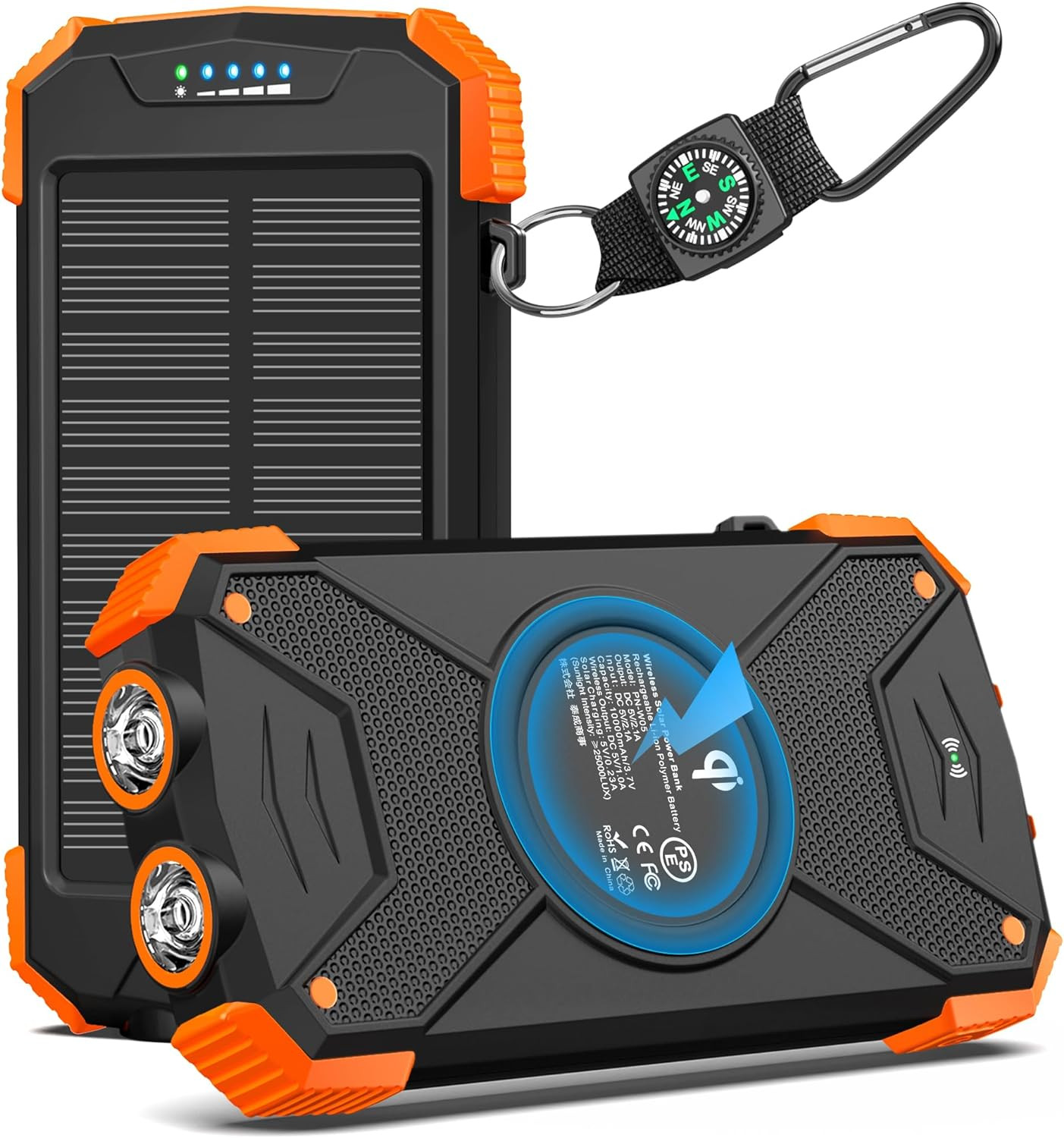 BLAVOR Solar Charger Power Bank 10,000Mah, Portable Wireless Charger, 20W Fast C
