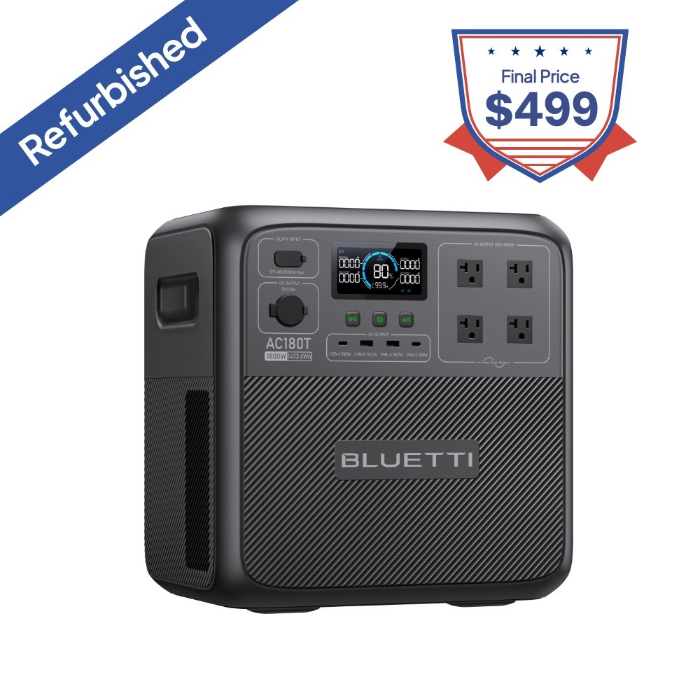 BLUETTI AC180T 1800W 1433Wh Portable Power Station Swappable Battery for Travel