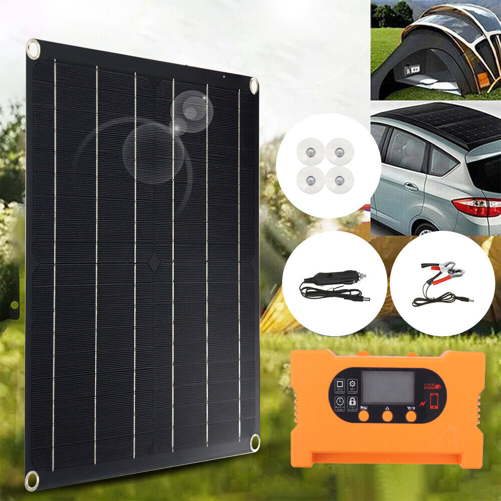 50Watts Solar Panel Kit 18V Battery Charger Camping With 100A Controller Set Car
