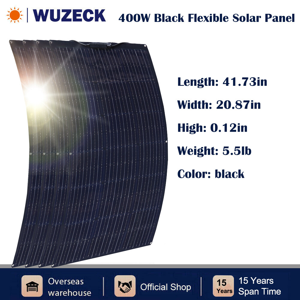WUZECK 400W Flexible Home Solar Panel Kit Monocrystalline Off-grid for RV Marine
