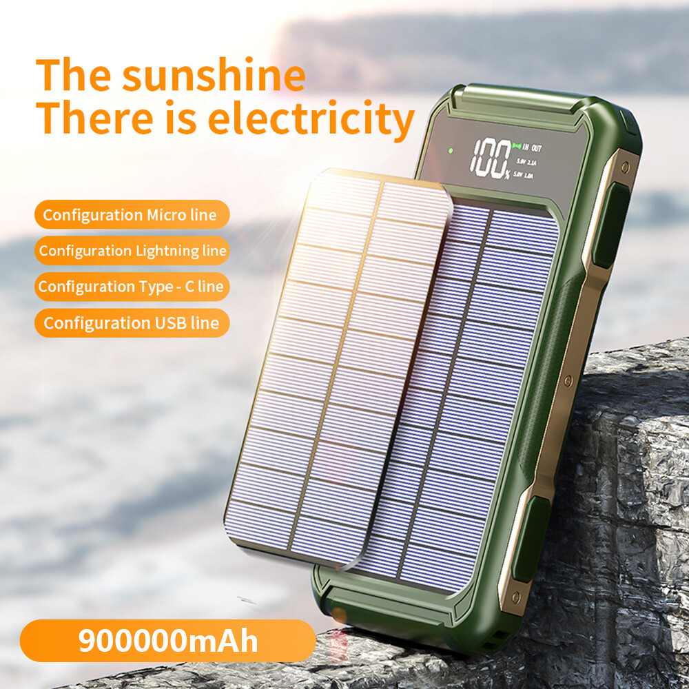 2025 Super 10000000mAh 4 USB Portable Charger Solar Power Bank for Cell Phone