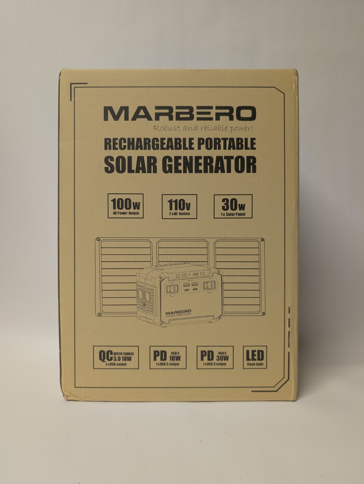 100W MARBERO Solar Generator Portable Power Station New Never Opened