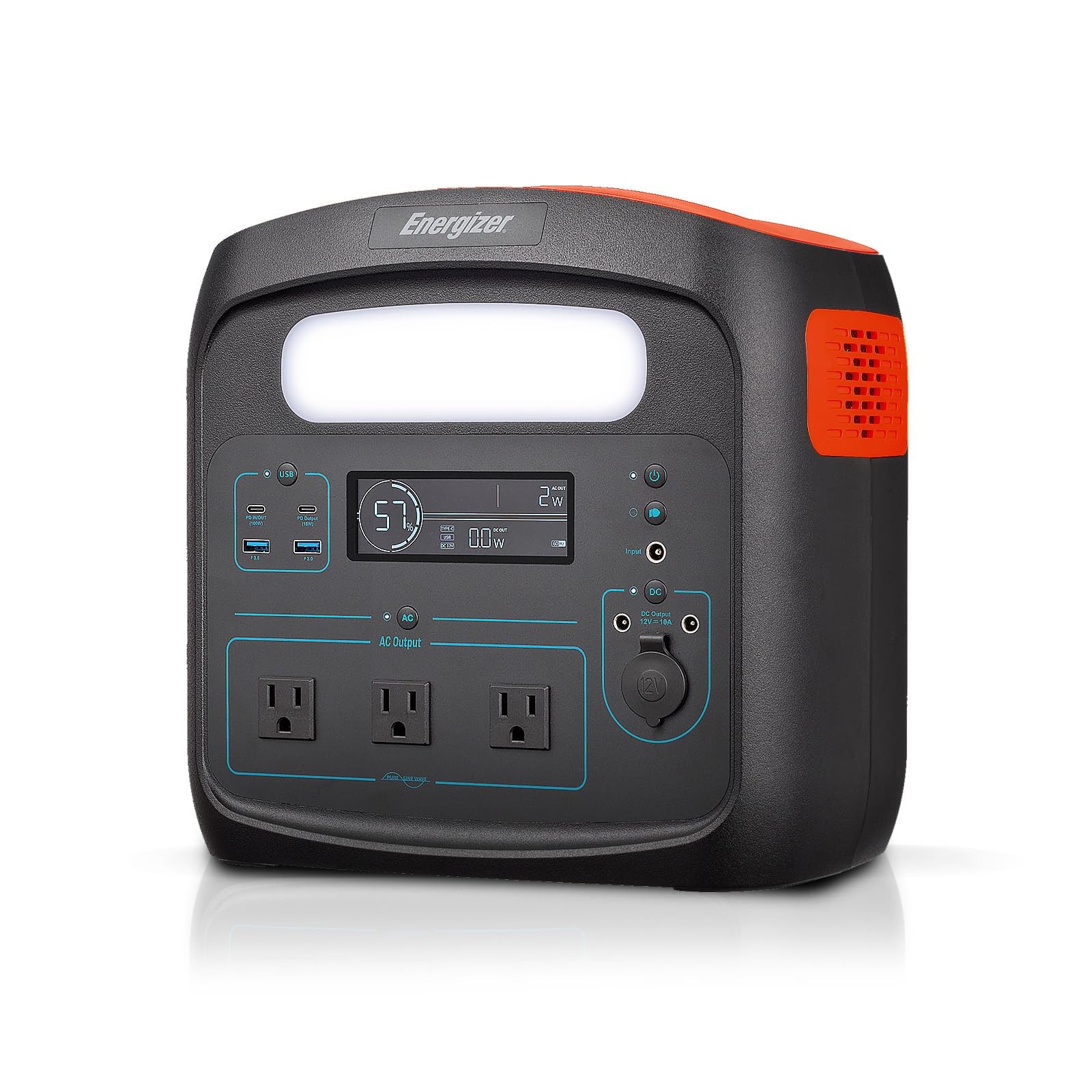 Energizer 960W MAX Portable Power Station, LiFePO4 LFP Solar Generator – Black