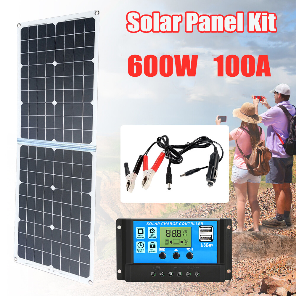 600W Foldable Solar Panel Kit Portable Solar Generator Power Station Off-Grid RV