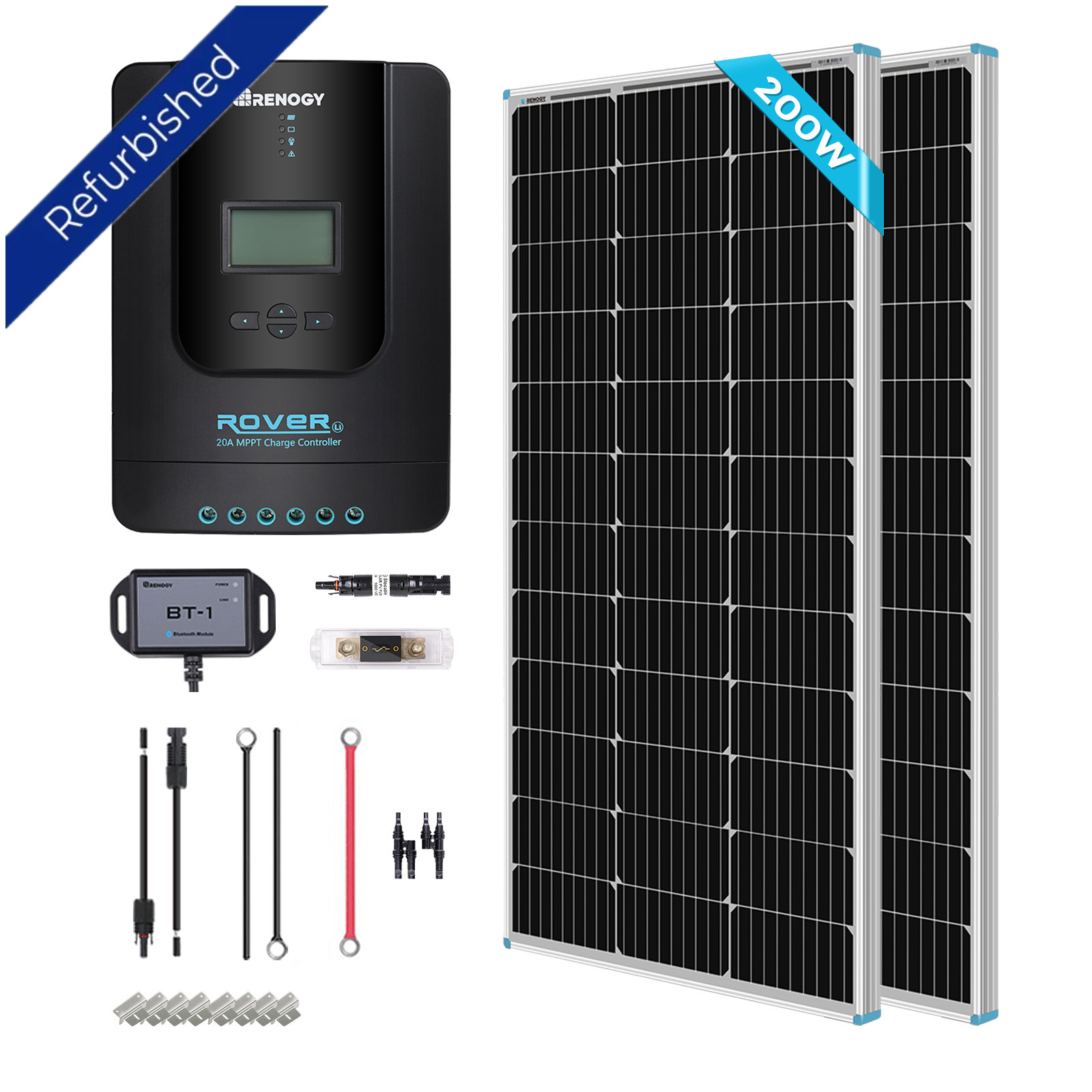 Renogy 200W Solar Panel Kit 12V Mono Premium w/ 20A Charge Controller Caravan RV