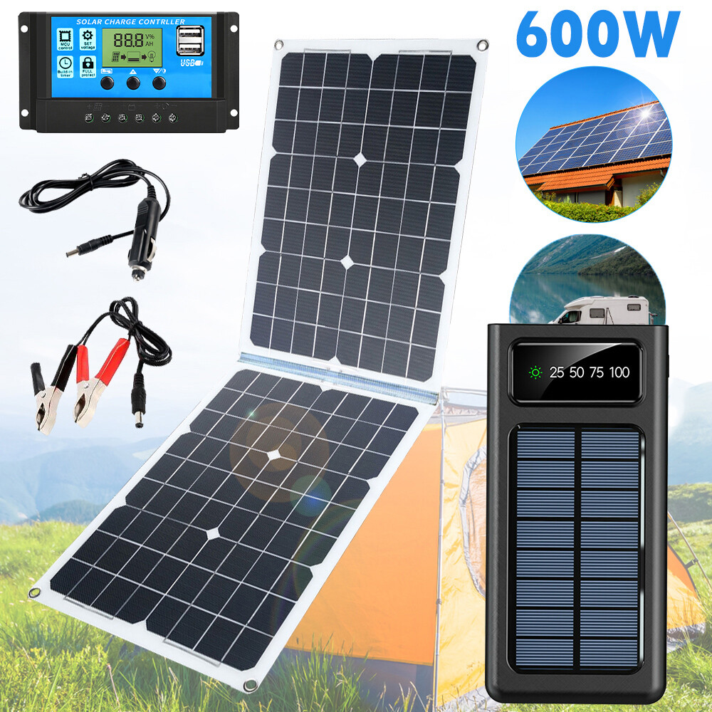 USB Folding Solar Panel Folding Power Bank Outdoor Camping Hiking Phone Charger