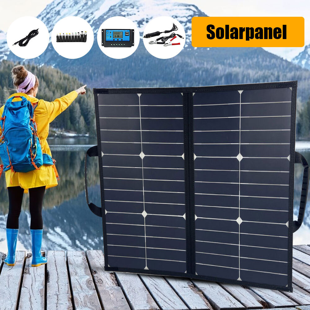 Foldable 150W 12V Mono Solar Panel Kit +100A Controller Off-Grid for Camping RV