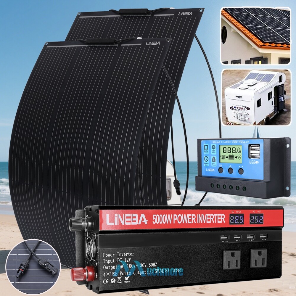 5000W Inverter Solar Panel Kit Solar Generator 110V Home Off-Grid Solar System
