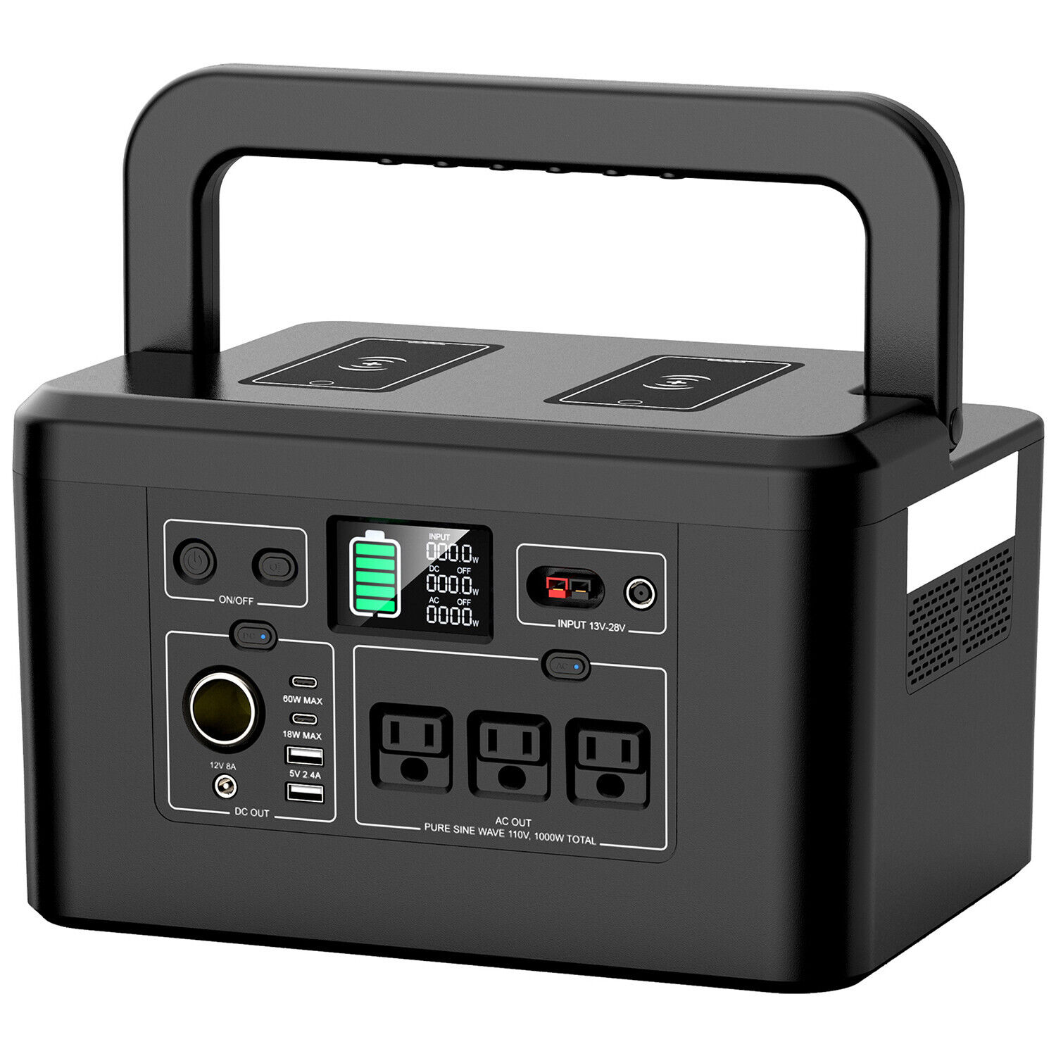 Portable Power Station 800W 740Wh Battery Charger Camping RV Solar Generator