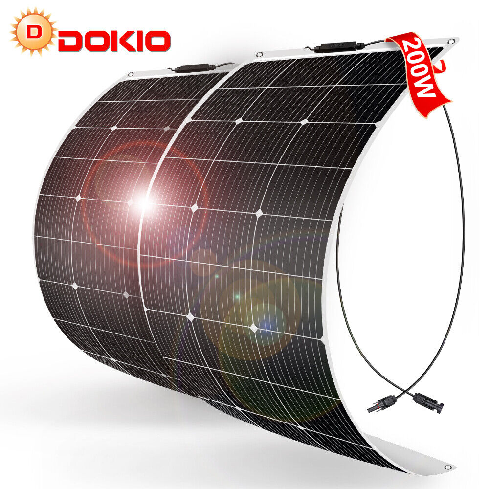 Dokio 100w 200w 400w 1000w Semi-flexible Solar Panel For RV/Boat/Home/Battery