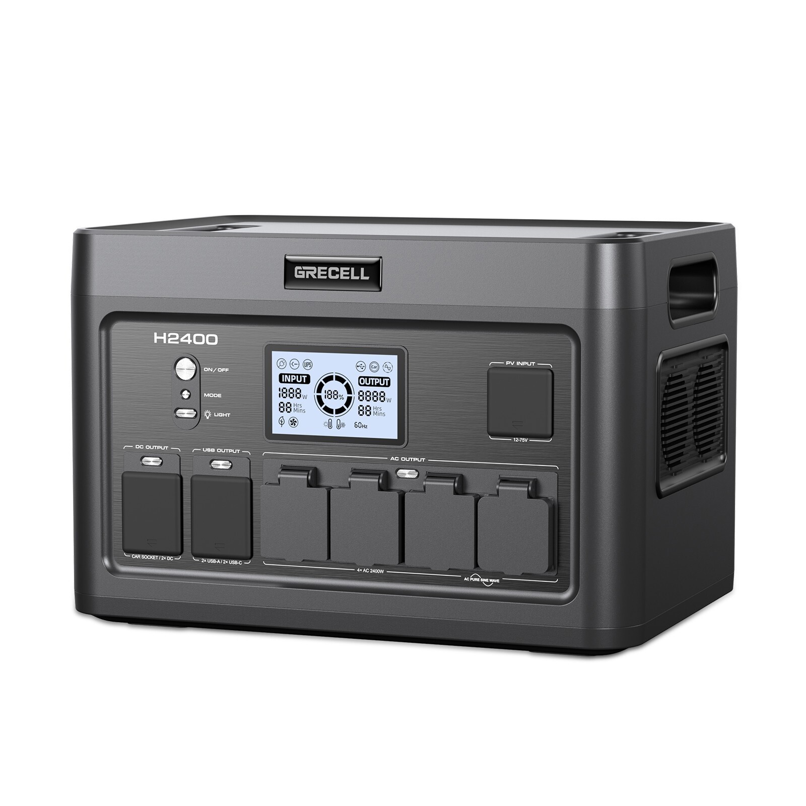 Portable Power Station 4800W Peak LiFePO4 Solar Generator Battery Backup Power