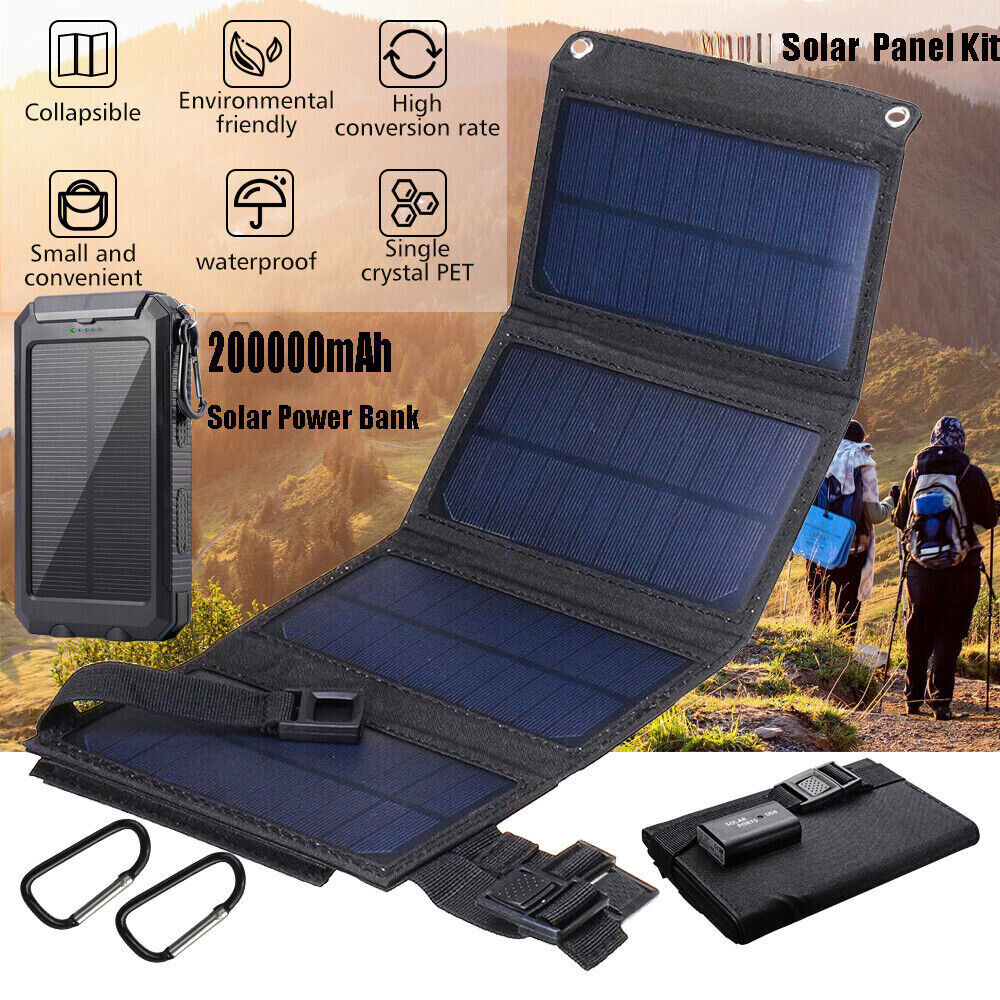 100W USB Waterproof Portable Super Charger Solar Power Bank for Mobile Phone