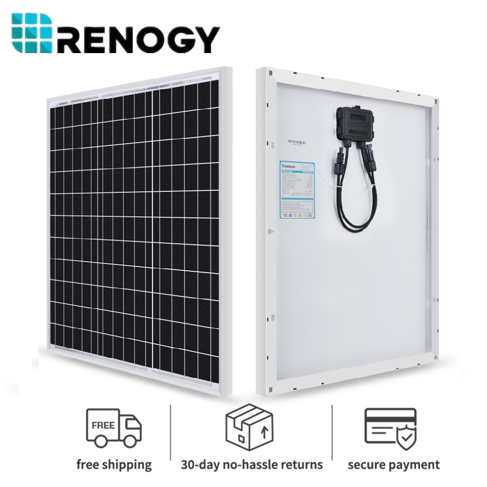 Renogy 50 Watt 12 Volt Monocrystalline Solar Panel for RV, Boat, Pool