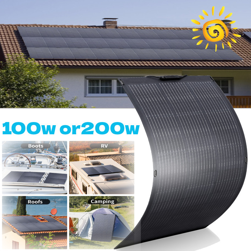 ALLPOWERS 100W / 200W Flexible Mono Solar Panel High Efficiency Off Grid Balcony