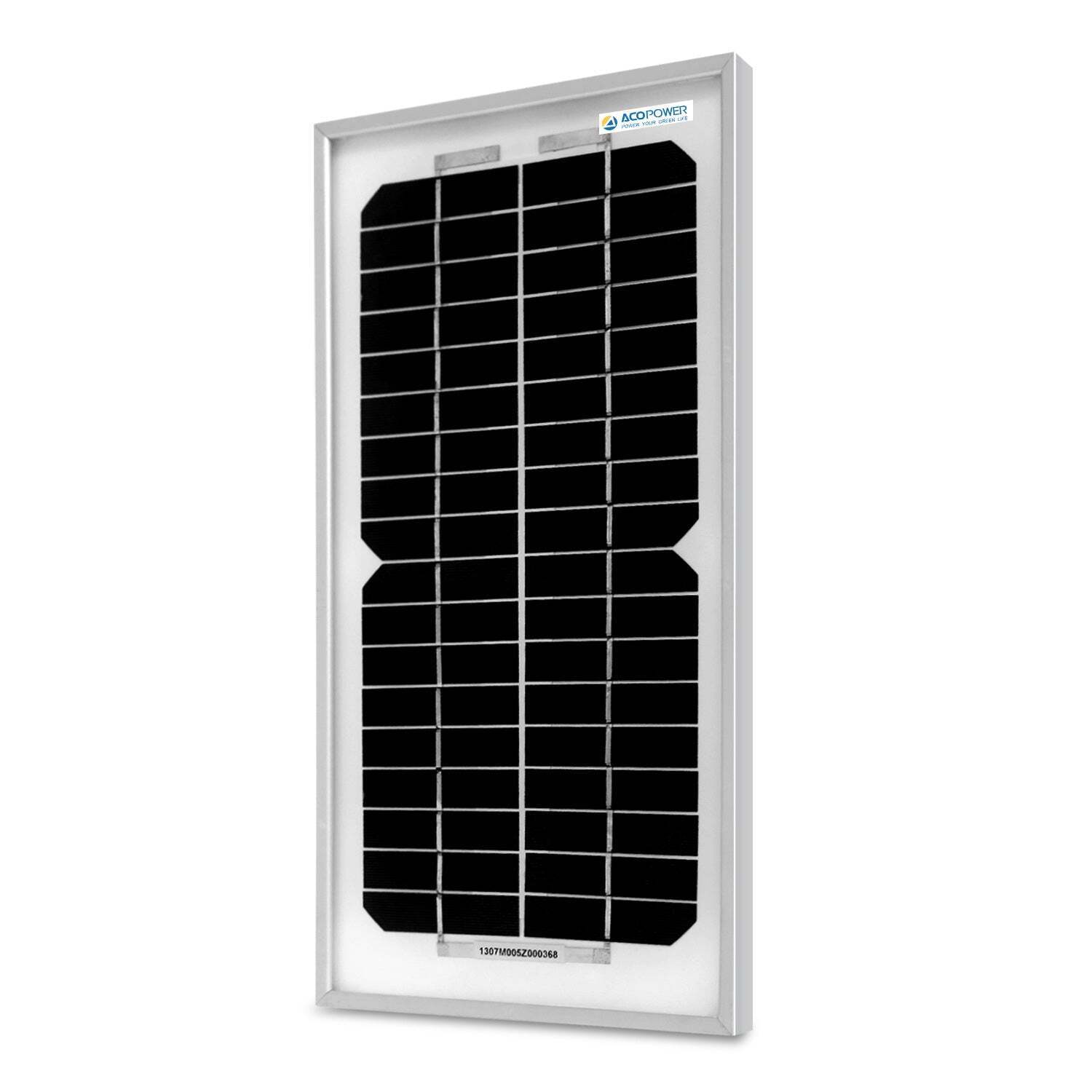 ACOPower 5 Watt Mono Solar Panel for 12V Battery Charging