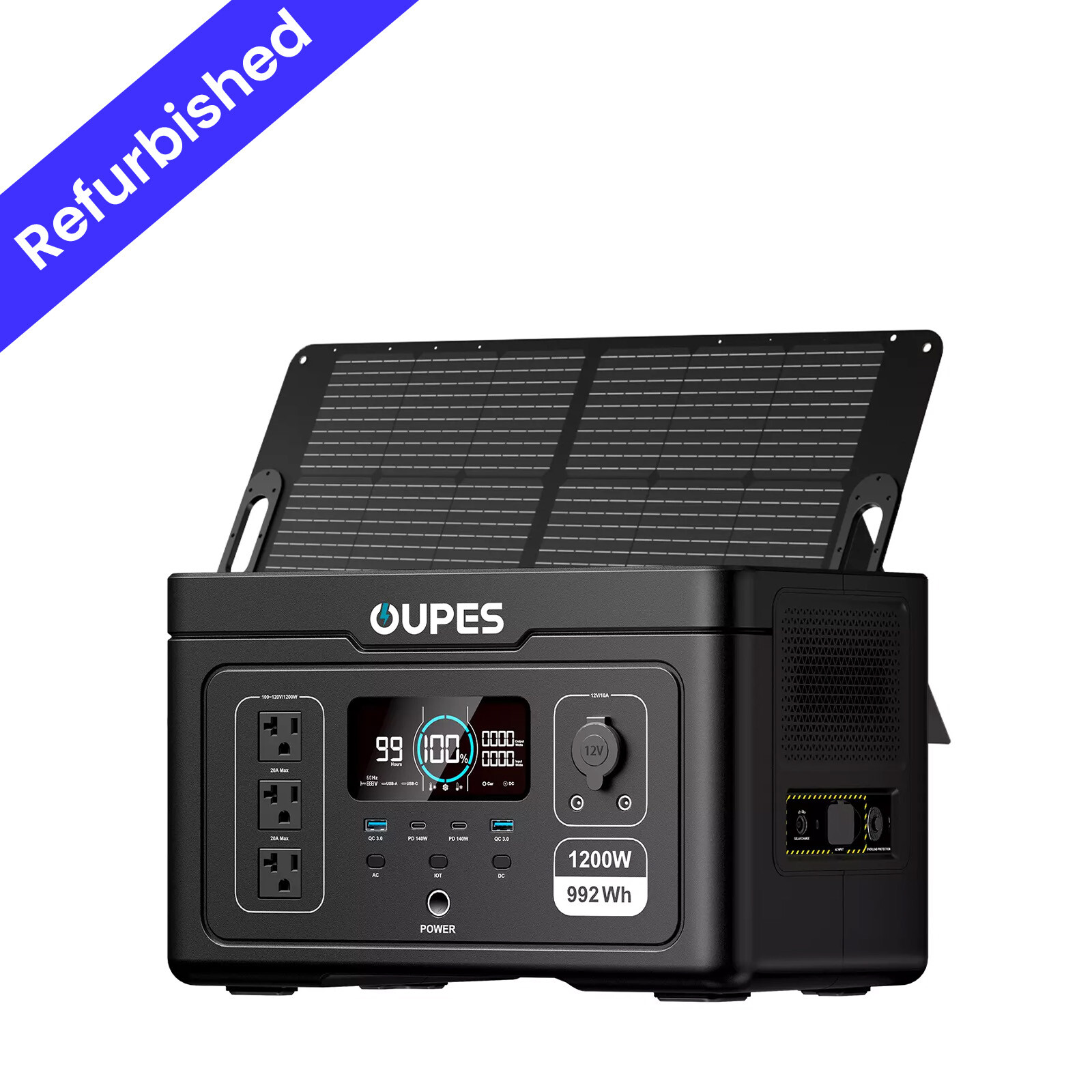 OUPES Exodus 1200 Power Station 1200W/992Wh Solar Generator+100W Solar Panels++